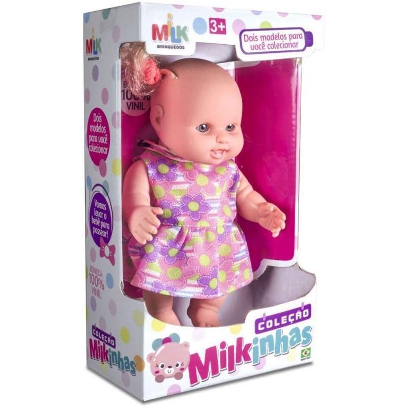 Boneca Infantil Coleção Milkinhas C/ Vestido Milk Brinquedos