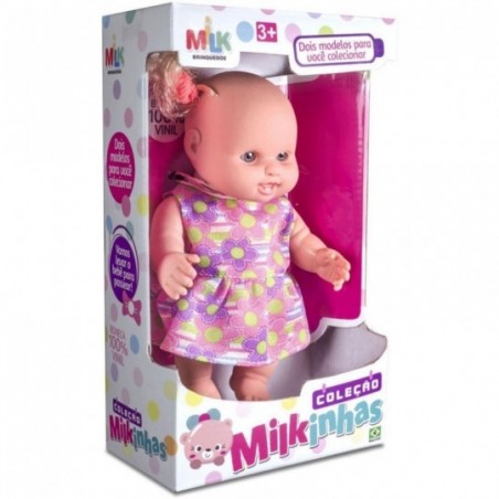 Boneca Infantil Coleção Milkinhas C/ Vestido Milk Brinquedos