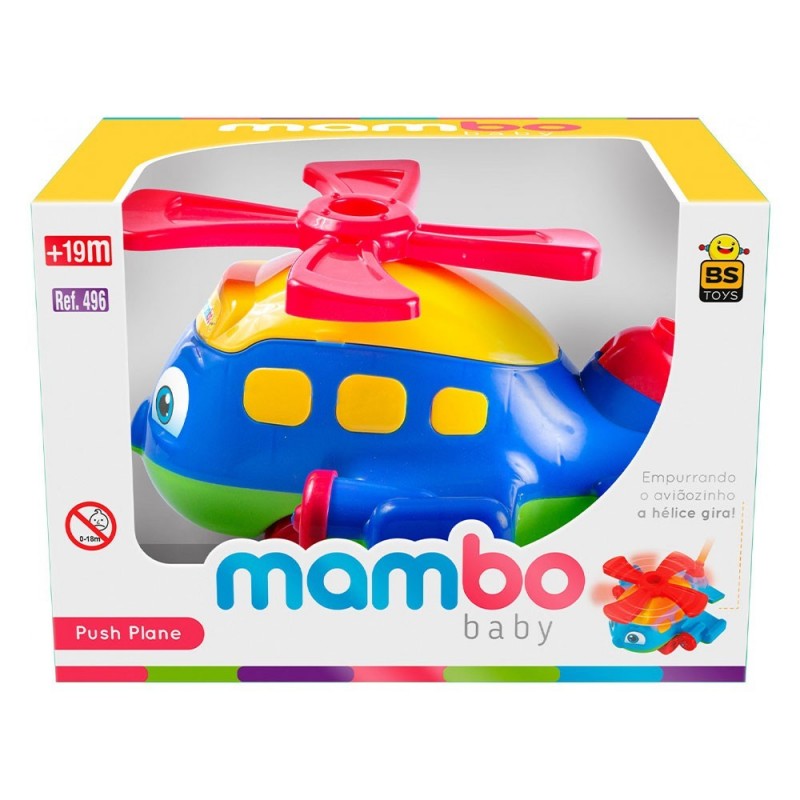 Avião Brinquedo Empurrar Push Plane Educativo Bs Toys