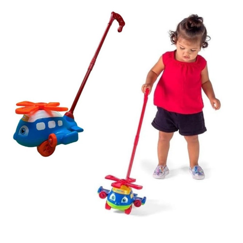 Avião Brinquedo Empurrar Push Plane Educativo Bs Toys