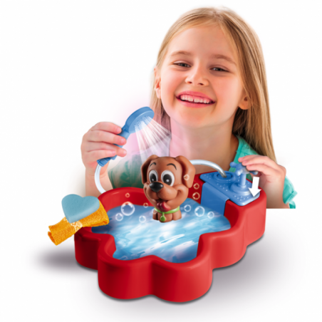 Brinquedo Infantil Pet-Shop c/ Cãozinho Chuveirinho Sai Água