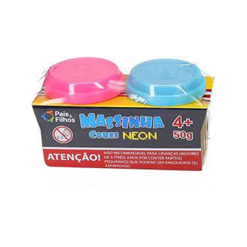 Massinha De Modelar Com 2 Cores Neon Forma Sortidas