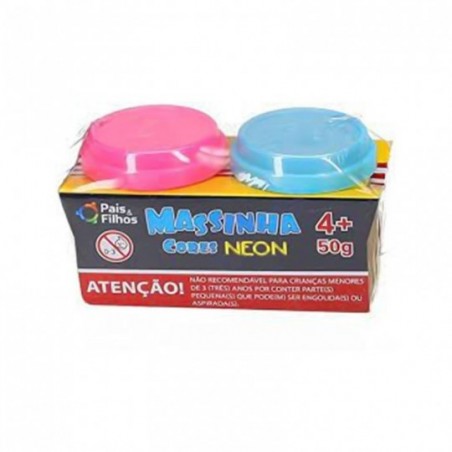 Massinha De Modelar Com 2 Cores Neon Forma Sortidas