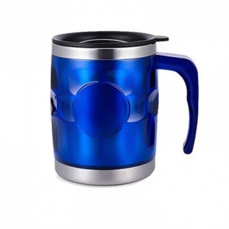 Caneca Térmica Texturizada Inox C/ Tampa P/ Viagem 450ml