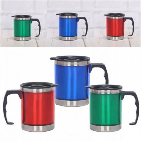 Caneca Térmica Inox C/ Tampa P/ Viagem 450ml - Wellmix