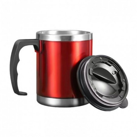 Caneca Térmica Inox C/ Tampa P/ Viagem 450ml - Wellmix