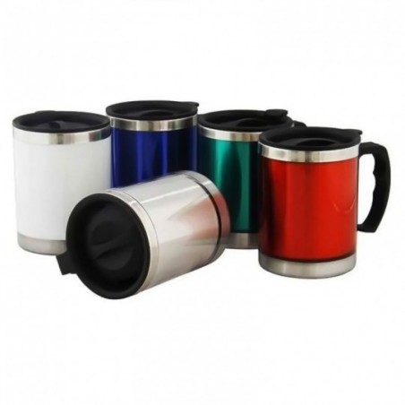 Caneca Térmica Inox C/ Tampa P/ Viagem 450ml - Wellmix