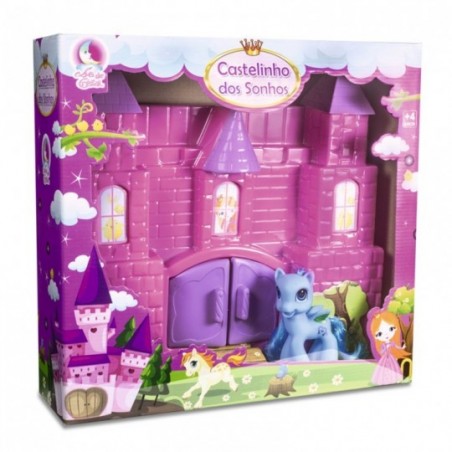 Castelinho Dos Sonhos Brinquedo Menina Rosa/Lilás 30 Cm