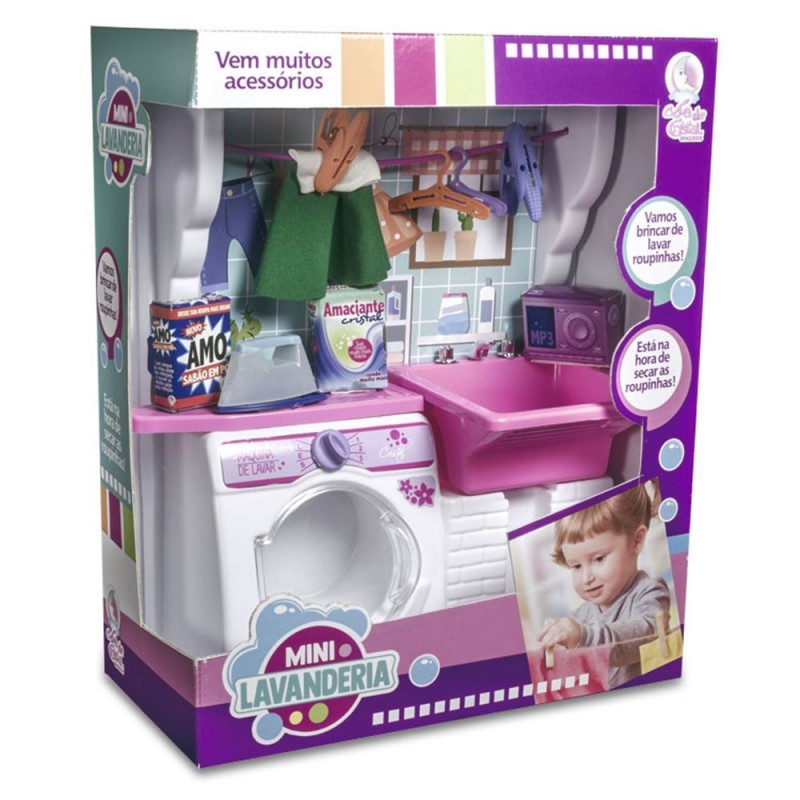 Mini Lavanderia De Brinquedo Infantil Com Acessórios