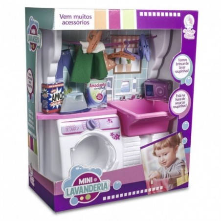 Mini Lavanderia De Brinquedo Infantil Com Acessórios