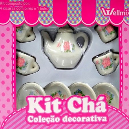 Conjunto De Chá Porcelanas Com 9 Peças De Brinquedo