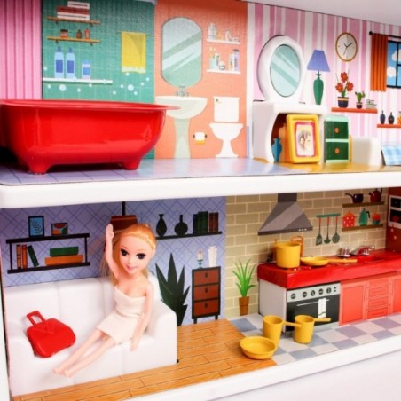 Casinha Brinquedo Little House Cristal C/ Boneca e Acessórios