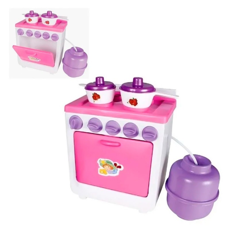 Kit Cozinha Brinquedo Infantil Fogão Forno Botijão Panelinhas