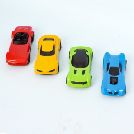 Kit Com 4 Carrinhos Infantil Roda Livre Cores Variadas Bs Toys