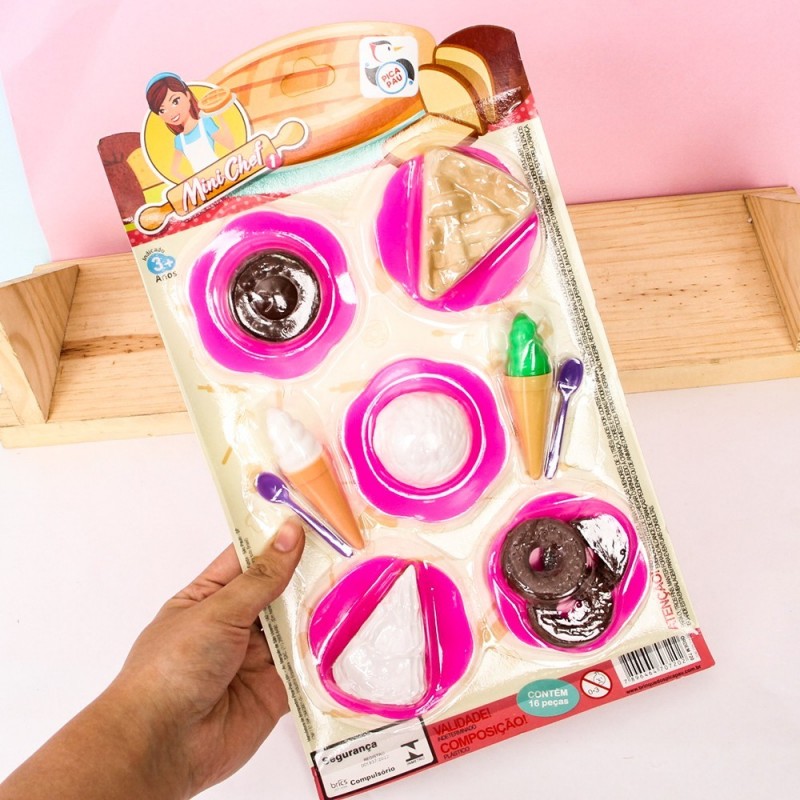 Kit Comidinhas Mini Chef Doces de Brinquedo