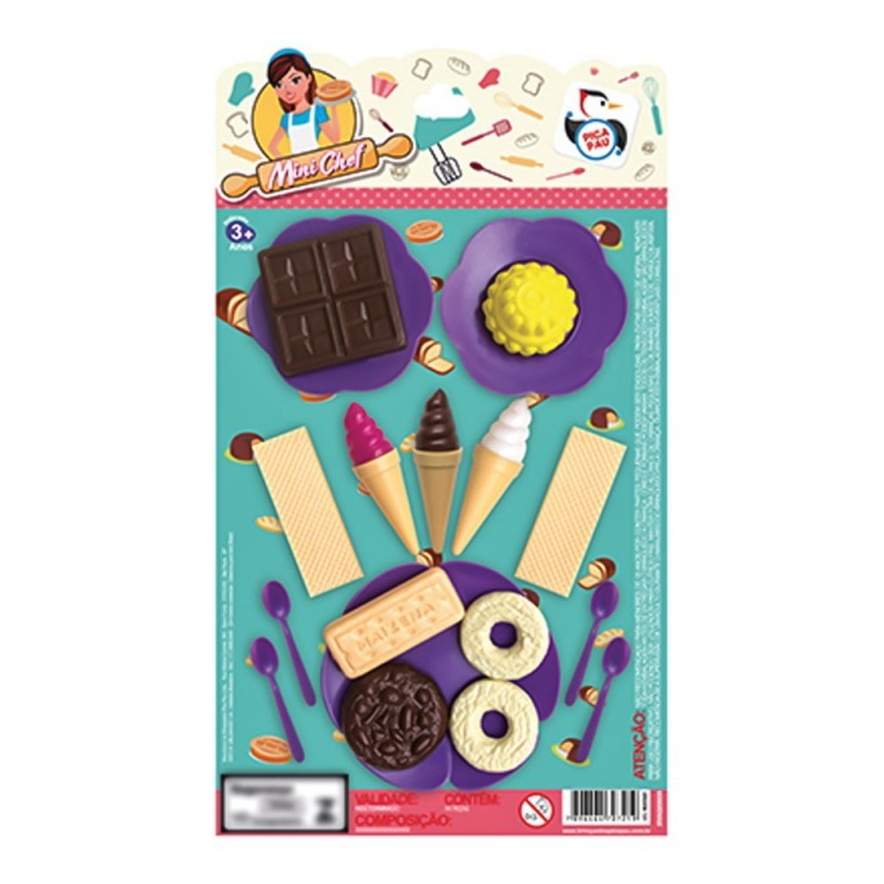 Kit Mini Chef Sobremesa Variada Colorida De Brinquedo