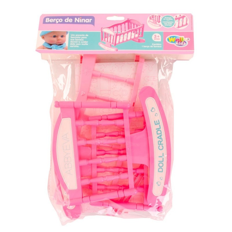 Berço de Boneco Balanço de Ninar 30 cm Well Kids