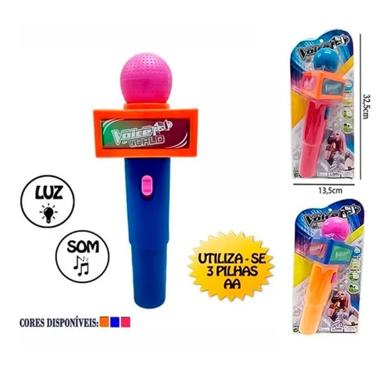 Microfone Musical Infantil À Pilha Meu Ritmo C/ Luzes