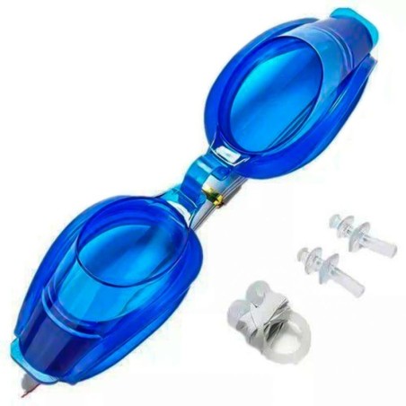 Kit Natação Com Óculos Touca Protetor De Ouvido E Nasal