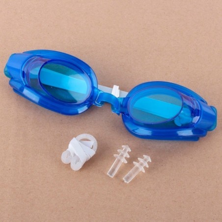 Kit Natação Com Óculos Touca Protetor De Ouvido E Nasal