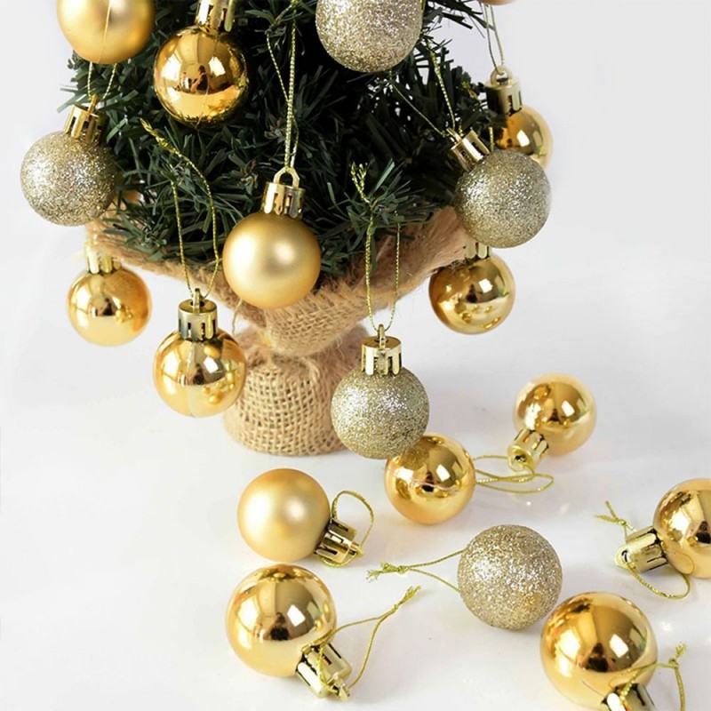 Kit 13 Bolas De Natal Champagne Lisa Fosca Glitter 4 Cm