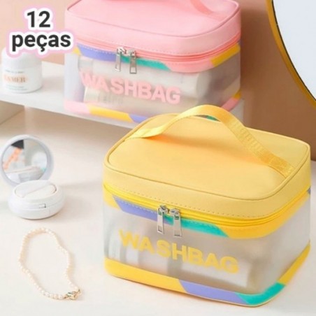 Kit 12 Bolsas Necessaire De Viagem Para Maquiagem Promoção