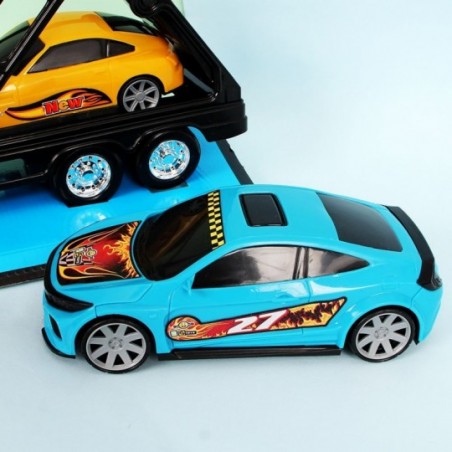 Mini Caminhão Cegonheiro Infantil C/ Três Carrinhos Bs Toys