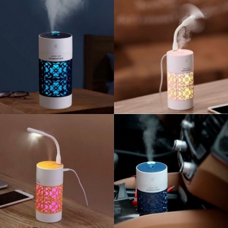 Kit C/ 4 Umidificadores Difusores De Ar Portátil Usb Led