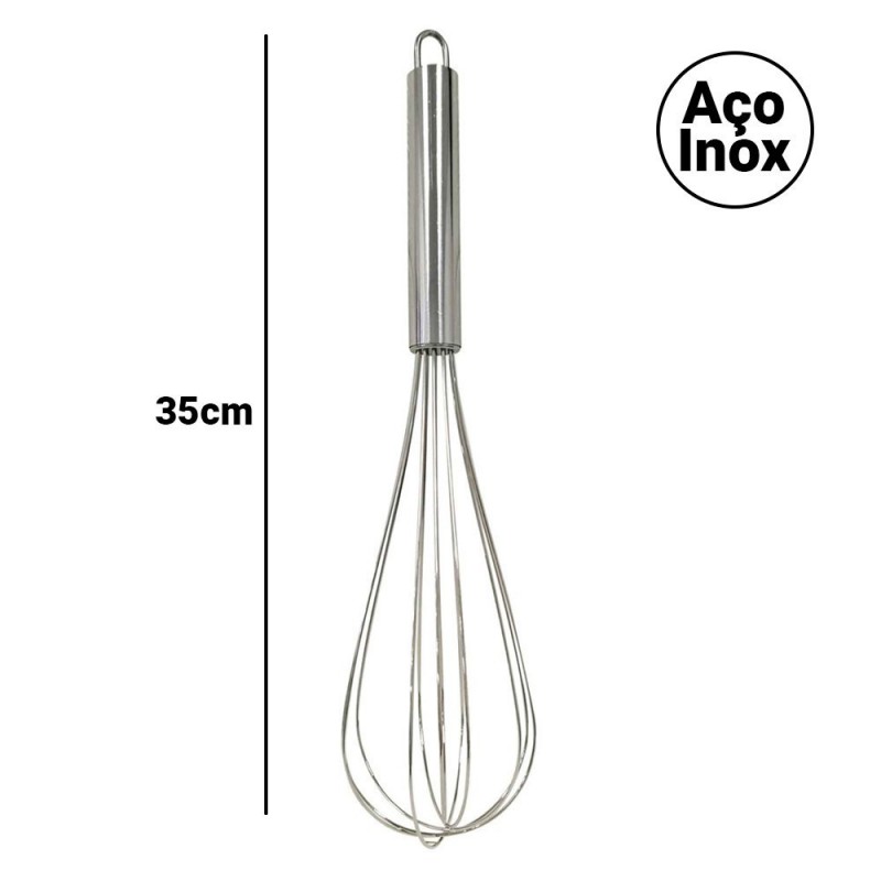 Kit 12 Fouet Batedor De Claras Manual Aço Inox Colorido