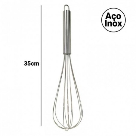 Kit 12 Fouet Batedor De Claras Manual Aço Inox Colorido