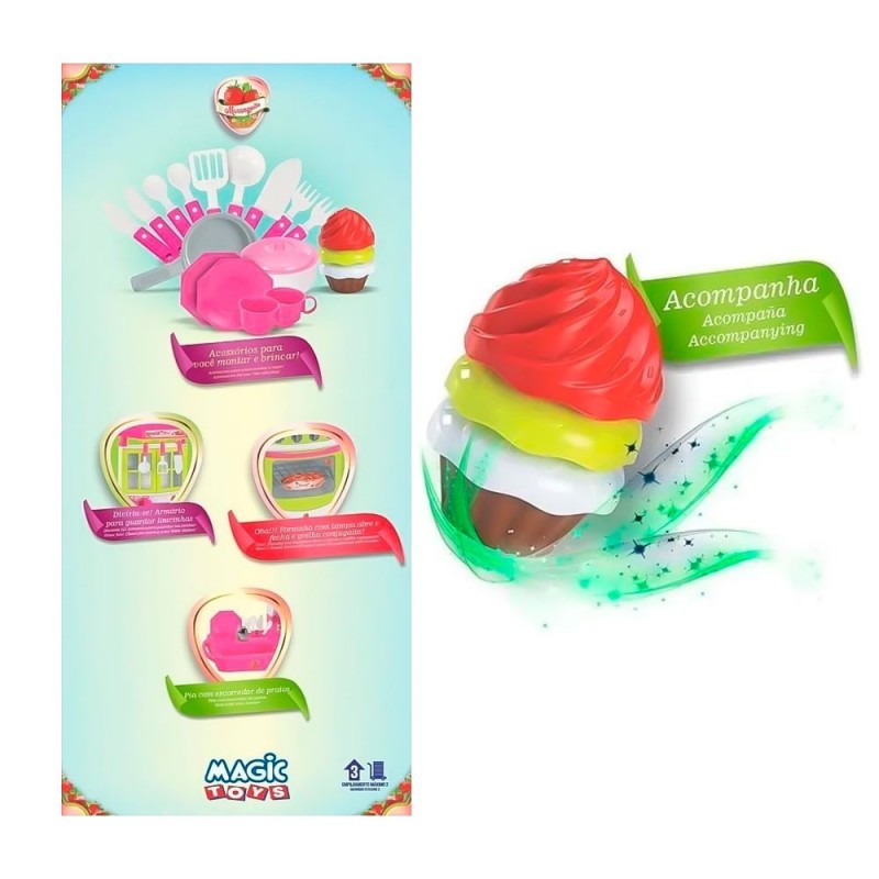 Cozinha Infantil Moranguita Completa C/ Acessórios Magic Toys