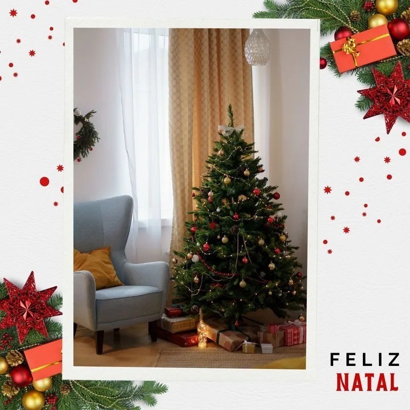 Árvore De Natal 1,2M Verde Com 220 Galhos e Pé de Metal