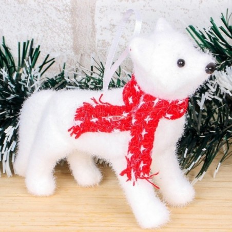 Enfeite Urso Lobo C/ Gorro De Natal Pendurar 11,5 Cm Atacado