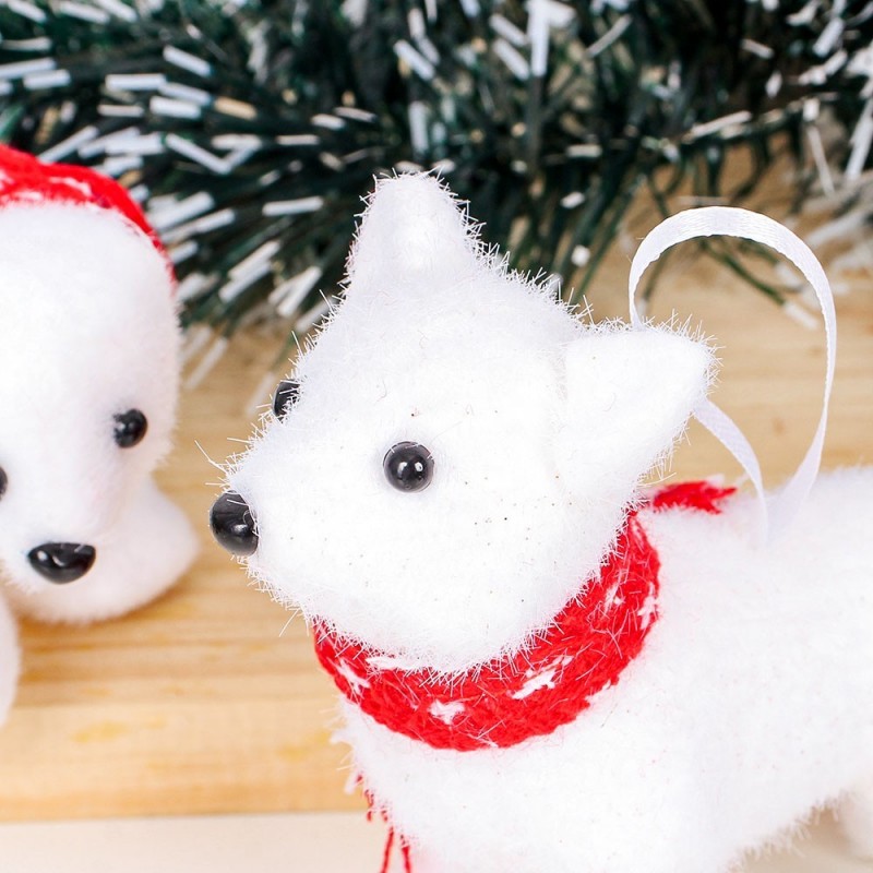 Enfeite Urso Lobo C/ Gorro De Natal Pendurar 11,5 Cm Atacado