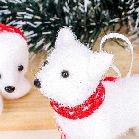 Enfeite Urso Lobo C/ Gorro De Natal Pendurar 11,5 Cm Atacado