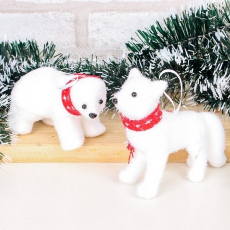 Enfeite Urso Lobo C/ Gorro De Natal Pendurar 11,5 Cm Atacado