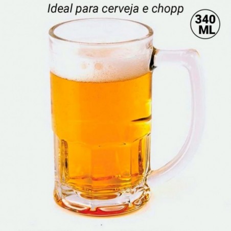 Kit 4 Canecas de Chopp De Vidro 340ML Promoção