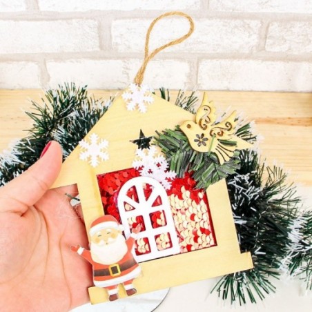 Enfeite Natalino De Pendurar Casa C/ Papai Noel 14 Cm