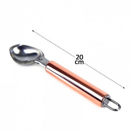 Kit 3 Colheres de Sorvete Aço Inox Rose Gold 20 CM