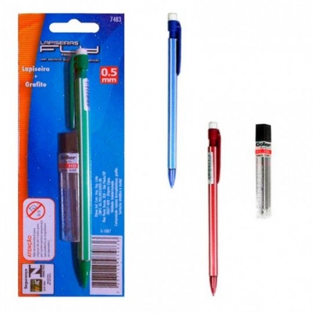 Lapiseira Escolar 0.5mm Com Tubo De Grafite Goller