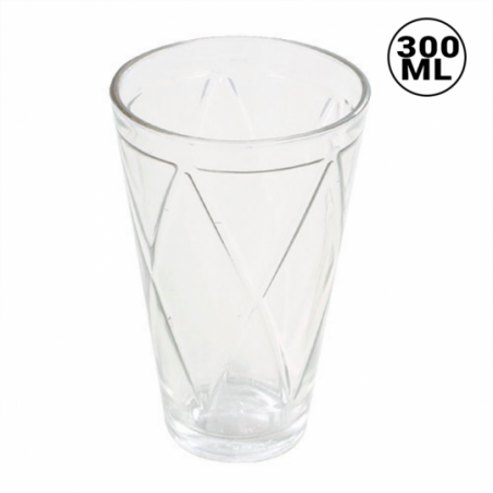 Kit 6 Copos De Vidro Detalhes Tipo Triângulo 300 ML