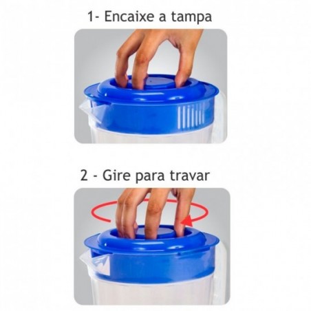 Kit 12 Jarras De Plástico Com Tampa Colorida 2,75L  Atacado