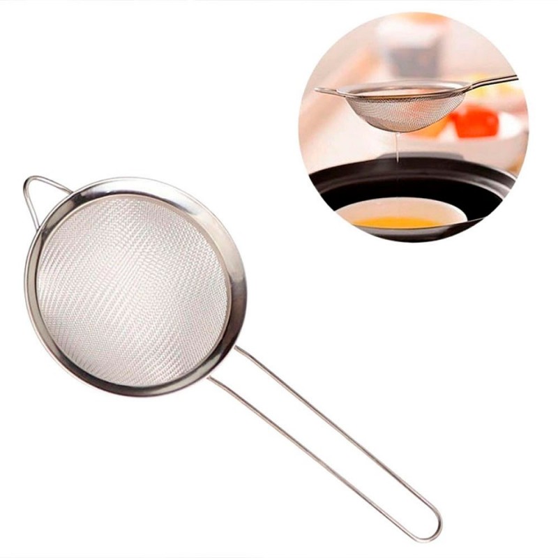 Kit 4 Peneiras Coador Aço Inox 8 CM Wellmix No Atacado