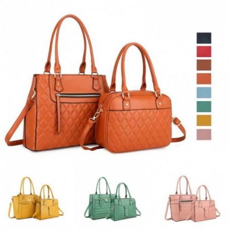 4 Kit De 2 Peças Bolsa Feminina Estruturada No Atacado Revenda