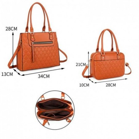 4 Kit De 2 Peças Bolsa Feminina Estruturada No Atacado Revenda