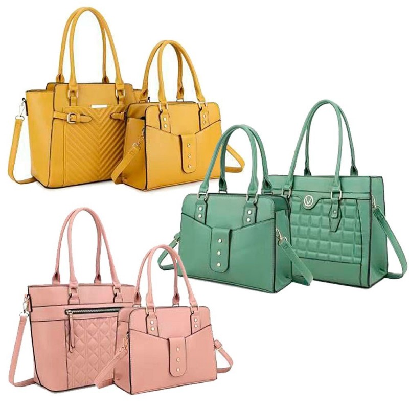 4 Kit De 2 Peças Bolsa Feminina Estruturada No Atacado Revenda