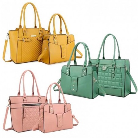 4 Kit De 2 Peças Bolsa Feminina Estruturada No Atacado Revenda