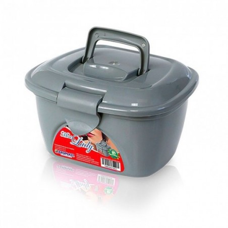 Kit 4 Mini Maleta Lady Box Prata Com Trava E Alça Atacado