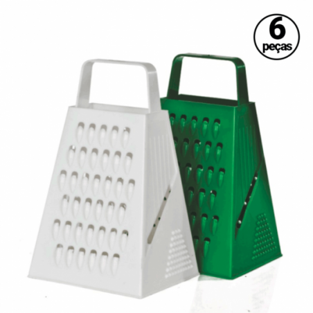 Kit 6 Ralador 4 Faces Plástico C/ Puxador ErcaPlast 20 cm