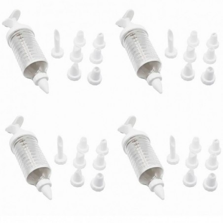 4 Kit Confeiteiro Decorador Bolo Com Aplicador 8 Bicos 
